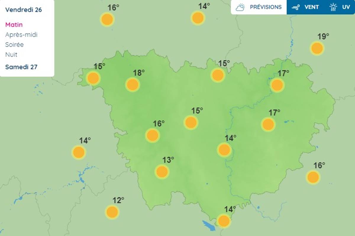 28°C au Puy et jusqu’à 30°C à Brioude… Les températures repartent à la hausse ce vendredi, en Haute-Loire
